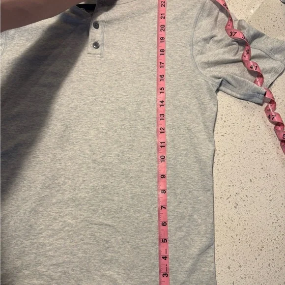 Lululemon Men’s Small 1/4 Button Up Cotton Jersey T Shirt Grey - Picture 7 of 8